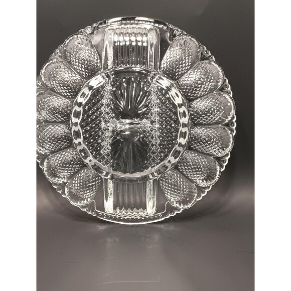 Vintage Deviled Egg Serving Dish 1950s L.E Smith Serving Dish - Picture 4 of 5